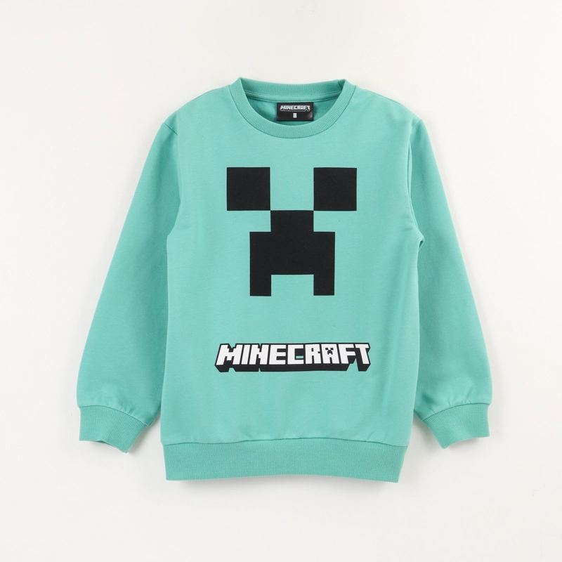 POLERON CERRADO NIÑO VERDE CREEPER FACE MINECRAFT - 1