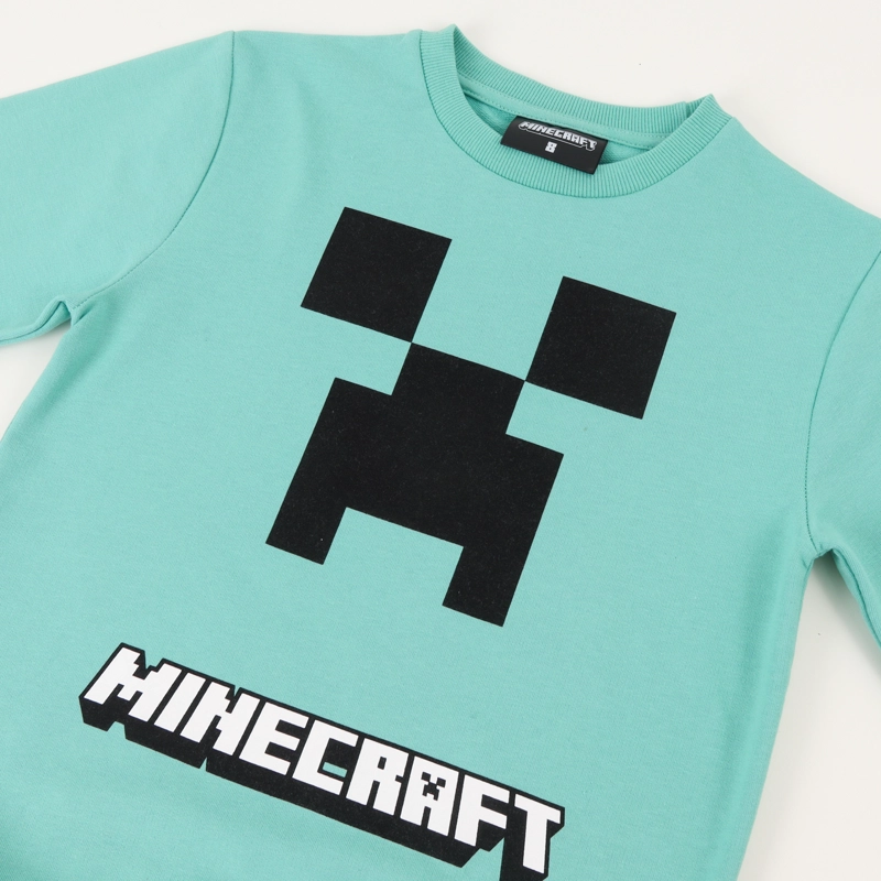 POLERON CERRADO NIÑO VERDE CREEPER FACE MINECRAFT - 3