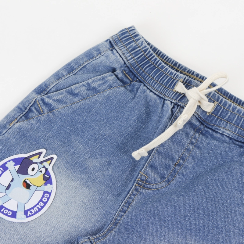 SHORT NIÑO CORDON DENIM LOGO BLUEY - 3