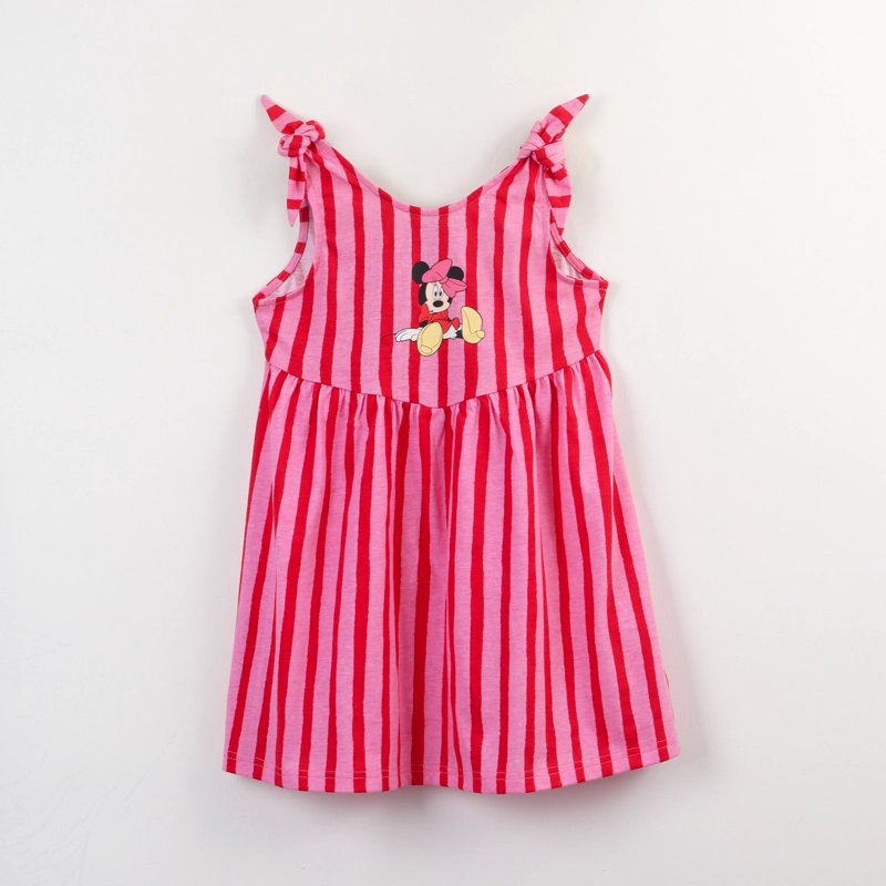 VESTIDO NIÑA ROSADO RAYAS MINNIE DISNEY - 1