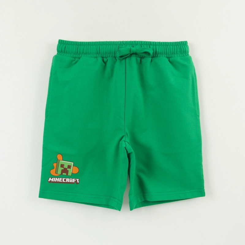 SHORT NIÑO VERDE BOLSILLO TRASERO CREEPER MINECRAFT - 1