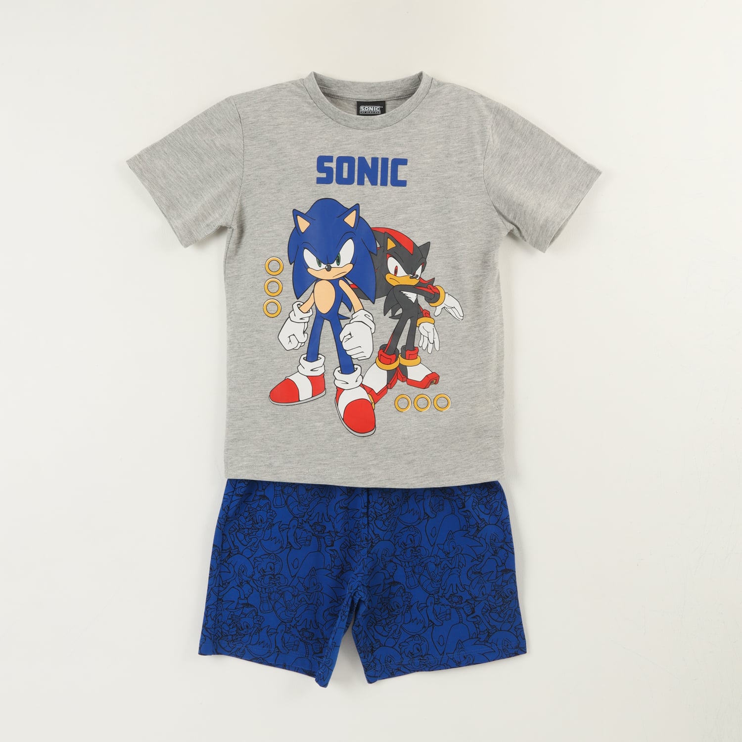 PIJAMA MANGA CORTA NIÑO GRIS CLARO PERSONAJES SONIC - 1