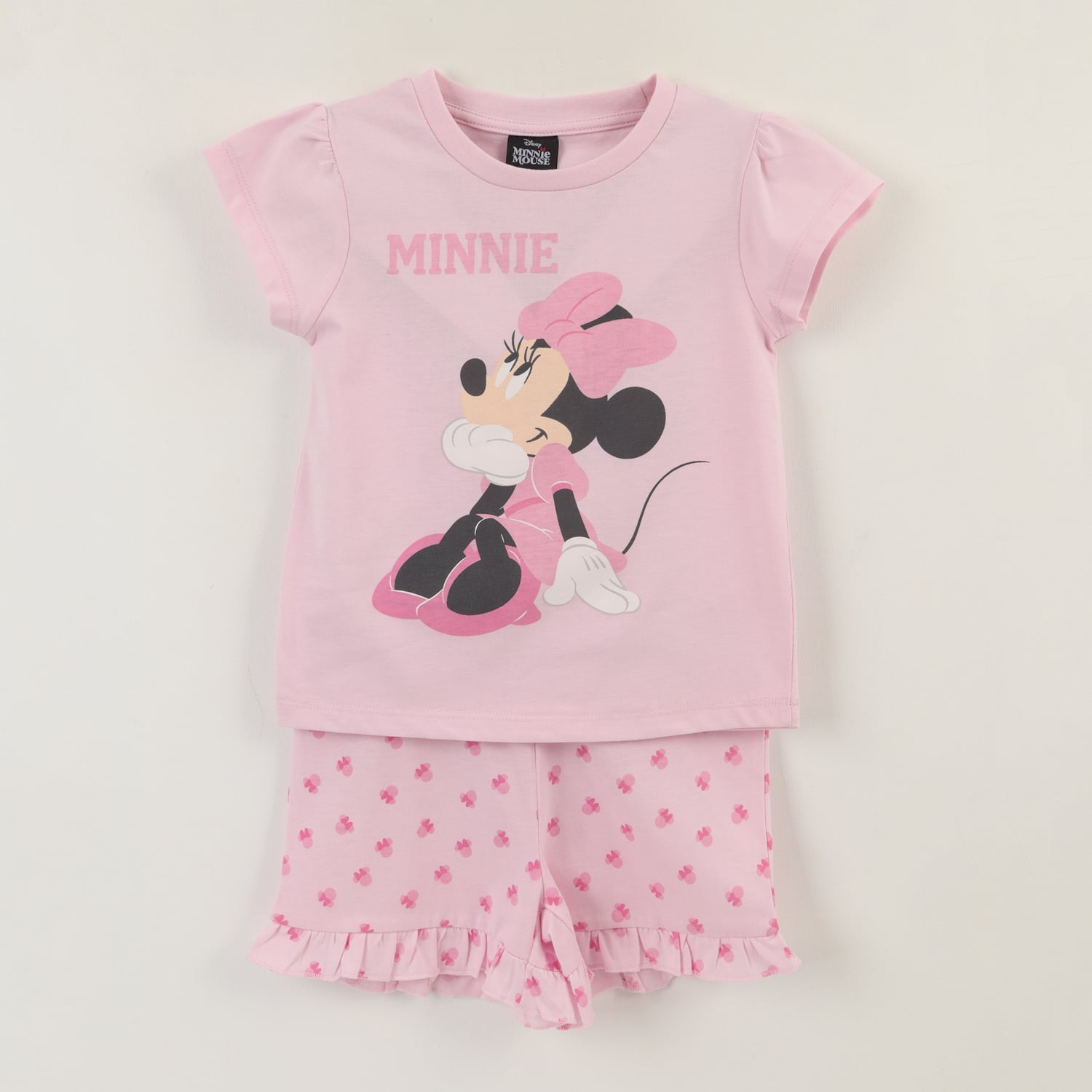 PIJAMA MANGA CORTA NIÑA ROSADO MINNIE SENTADA DISNEY - 1