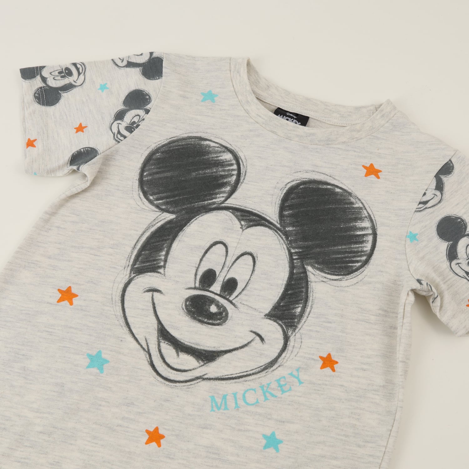 PIJAMA MANGA CORTA NIÑO GRIS ESTRELLAS MICKEY DISNEY - 3