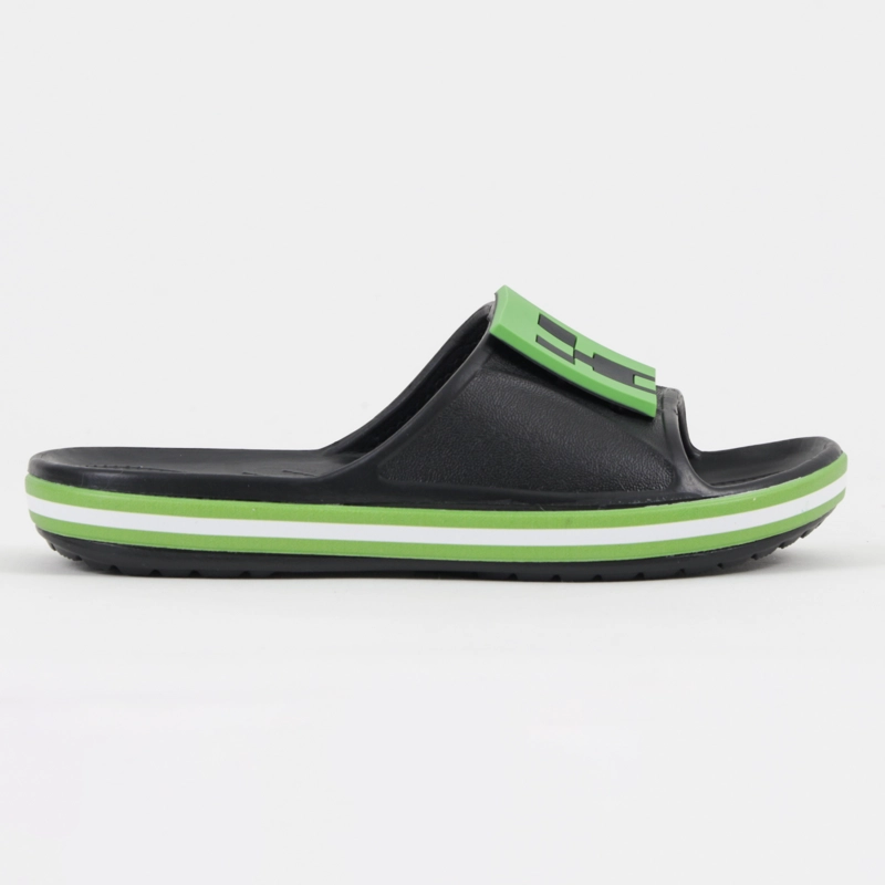 SANDALIA SLIDE NEGRO NIÑO CREEPER MINECRAFT - 1