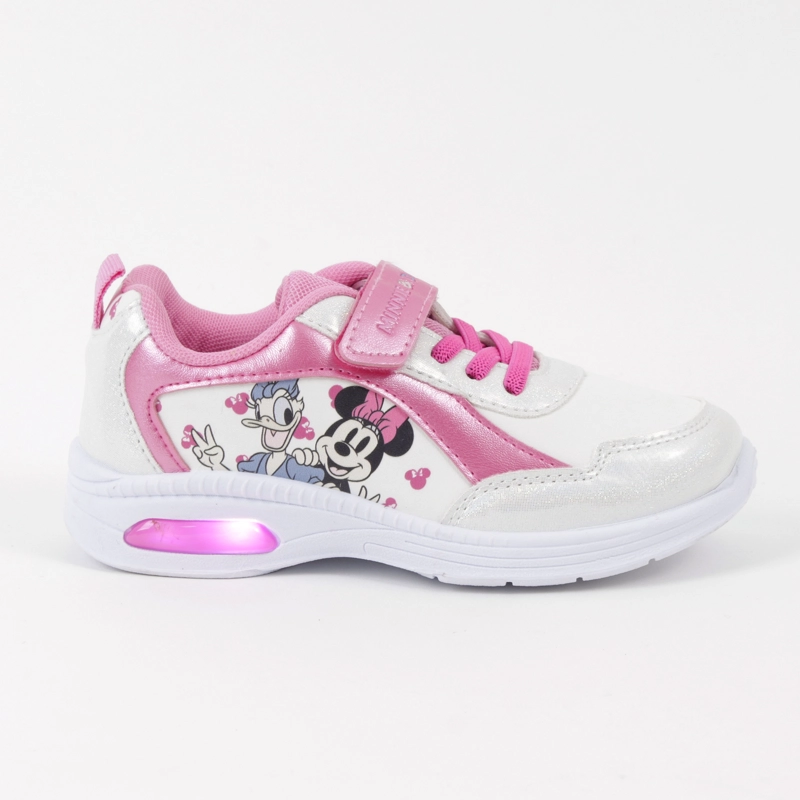 ZAPATILLAS CON LUCES NIÑA AMIGAS MINNIE BLANCO DISNEY - 1