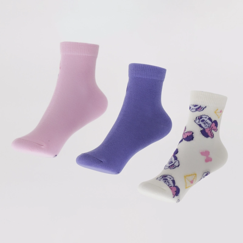 TRIPACK CALCETIN NIÑA ROSADO FULL PRINT MINNIE DISNEY - 1