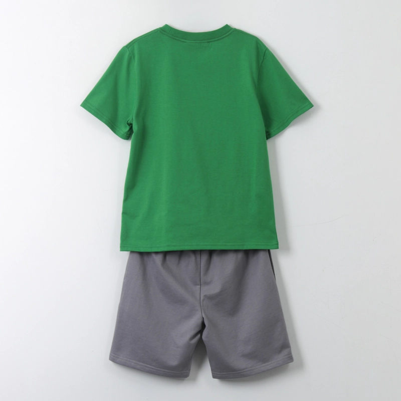 CONJUNTO NIÑO VERDE SHORT CORDON CREEPER MINECRAFT - 2