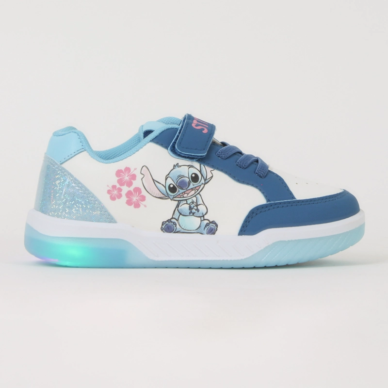 ZAPATILLAS CON LUCES NIÑA FLORES LILO & STITCH BLANCO DISNEY - 1