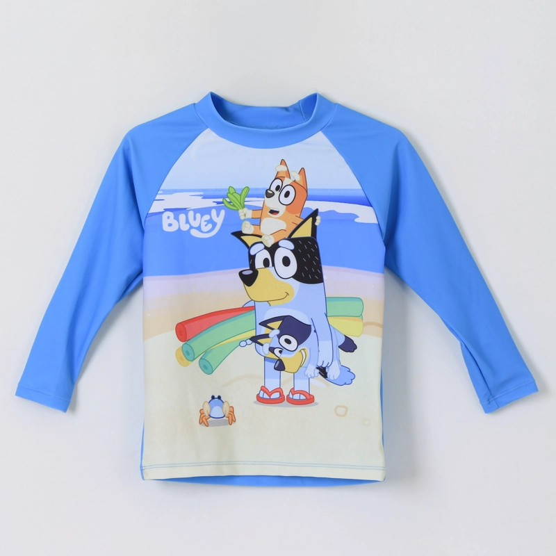 POLERA UV NIÑO TURQUESA PLAYA BLUEY DISNEY - 1