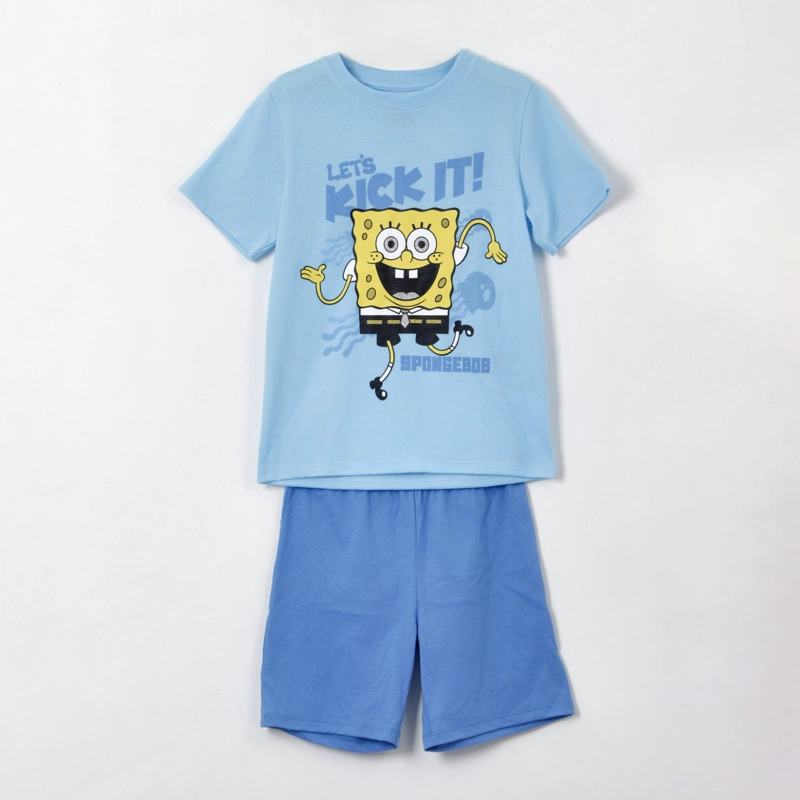 PIJAMA MANGA CORTA NIÑO CELESTE LET’S KICK IT BOB ESPONJA - 1