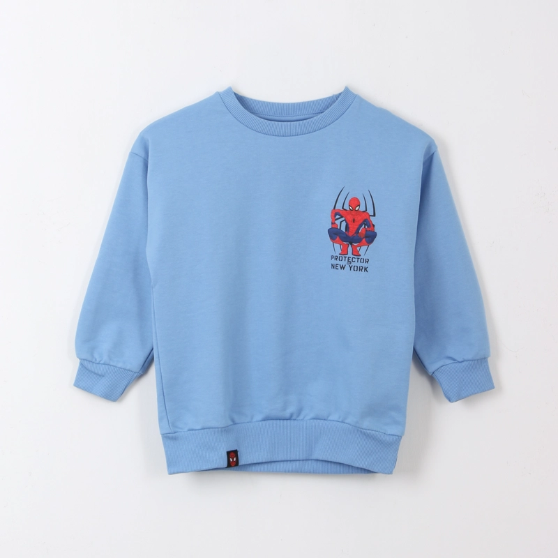 POLERON CERRADO NIÑO AZUL BACK PRINT SPIDERMAN MARVEL - 1