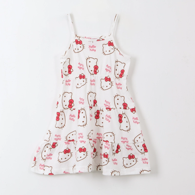 VESTIDO NIÑA FULL PRINT BLANCO HELLO KITTY - 1