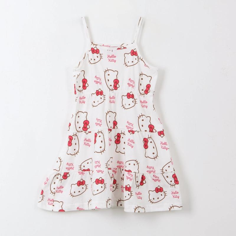 VESTIDO NIÑA FULL PRINT BLANCO HELLO KITTY - 1