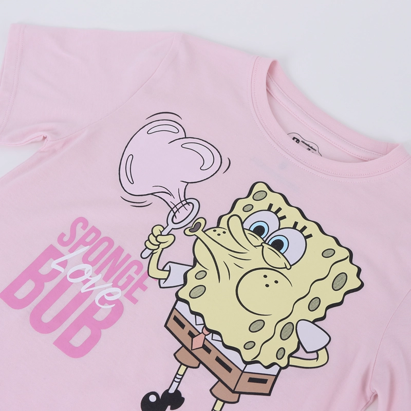POLERA MANGA CORTA NIÑO ROSADO CORAZON BOB ESPONJA - 3