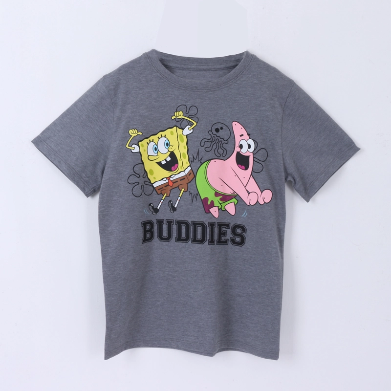 POLERA MANGA CORTA NIÑO GRIS BUDDIES BOB ESPONJA - 1
