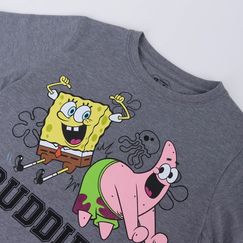 POLERA MANGA CORTA NIÑO GRIS BUDDIES BOB ESPONJA - 3