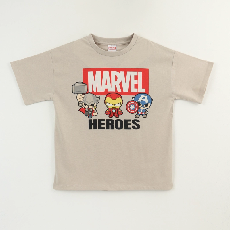 POLERA MANGA CORTA NIÑO BEIGE AVENGERS MARVEL - 1