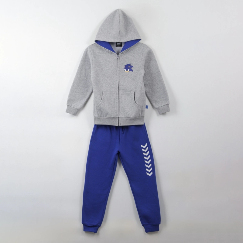 CONJUNTO BUZO NIÑO GRIS BACK PRINT SONIC - 1
