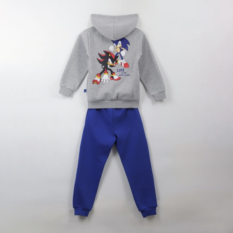 CONJUNTO BUZO NIÑO GRIS BACK PRINT SONIC - 2