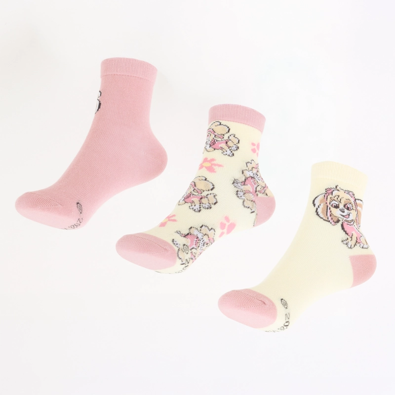 TRIPACK CALCETINES NIÑA ROSADO SKYE PAW PATROL - 1