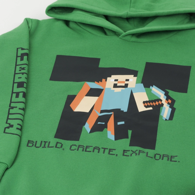 CONJUNTO BUZO NIÑO VERDE BUILD CREATE EXPLORE MINECRAFT - 3