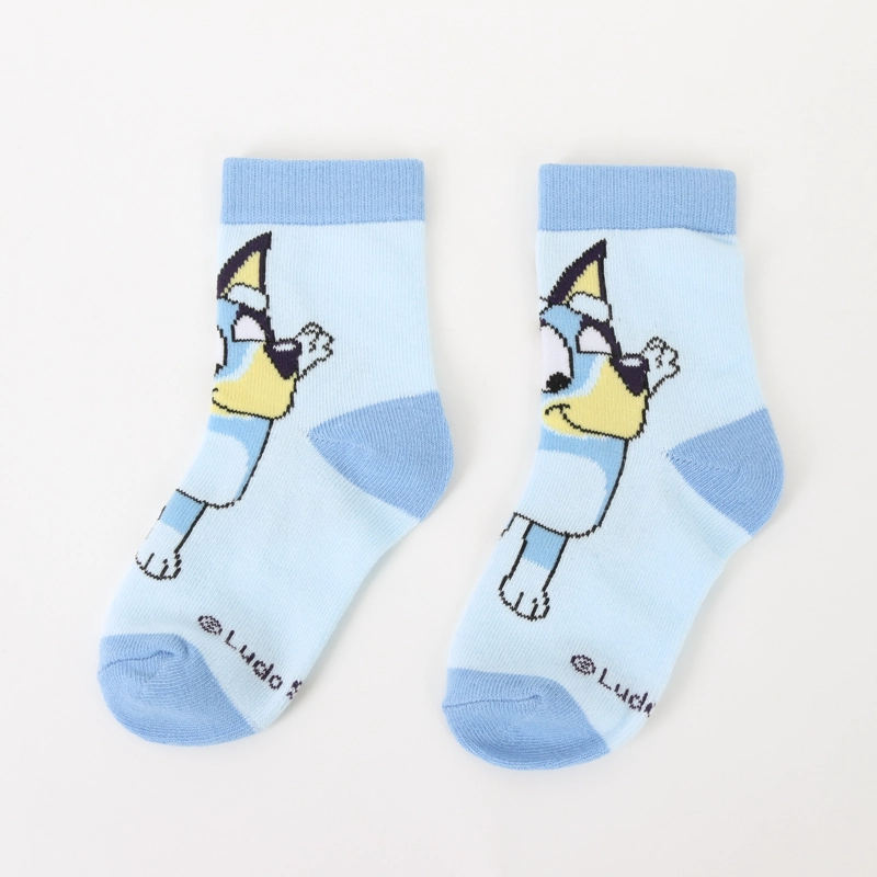 TRIPACK CALCETINES NIÑO CELESTE RAYAS BLUEY - 3