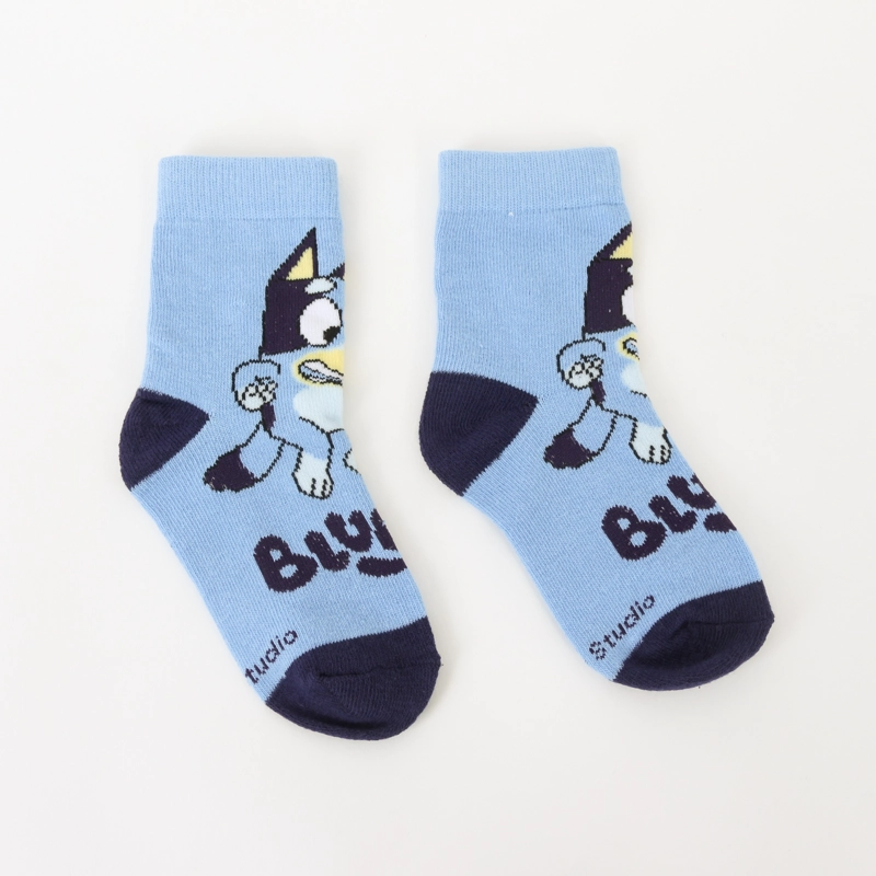 TRIPACK CALCETINES NIÑO CELESTE RAYAS BLUEY - 6