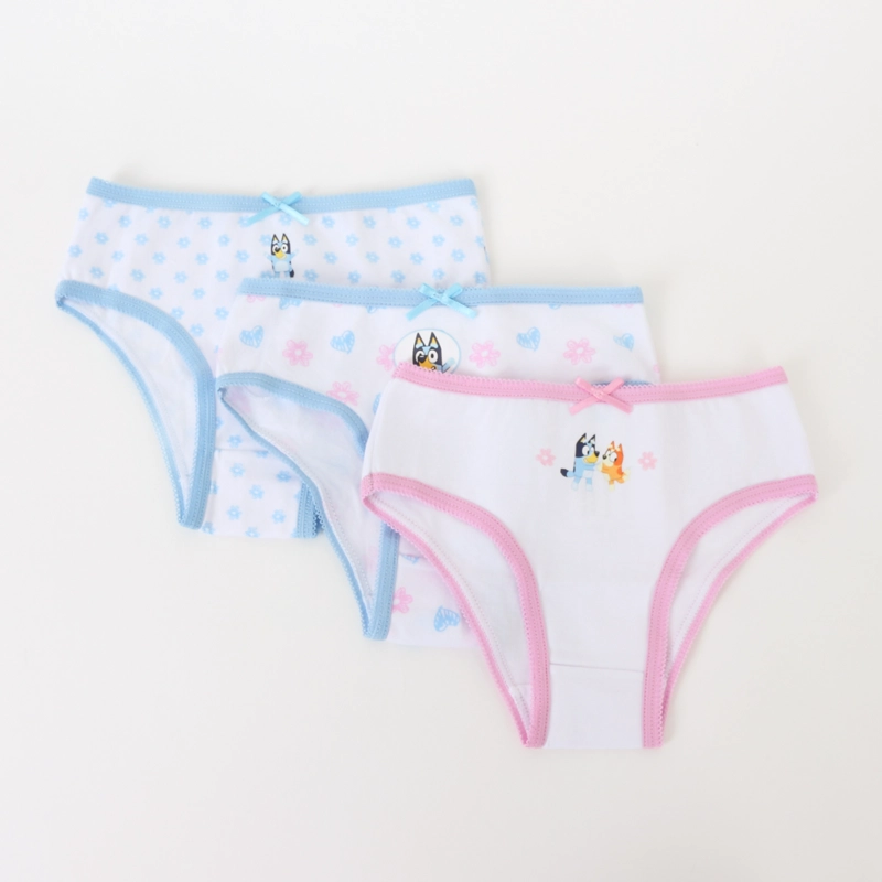 TRIPACK CALZON NIÑA FULL PRINT FLORES BLANCO BLUEY - 1