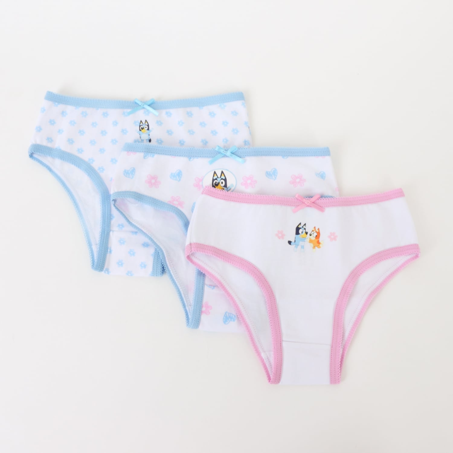 TRIPACK CALZON NIÑA FULL PRINT FLORES BLANCO BLUEY - 1