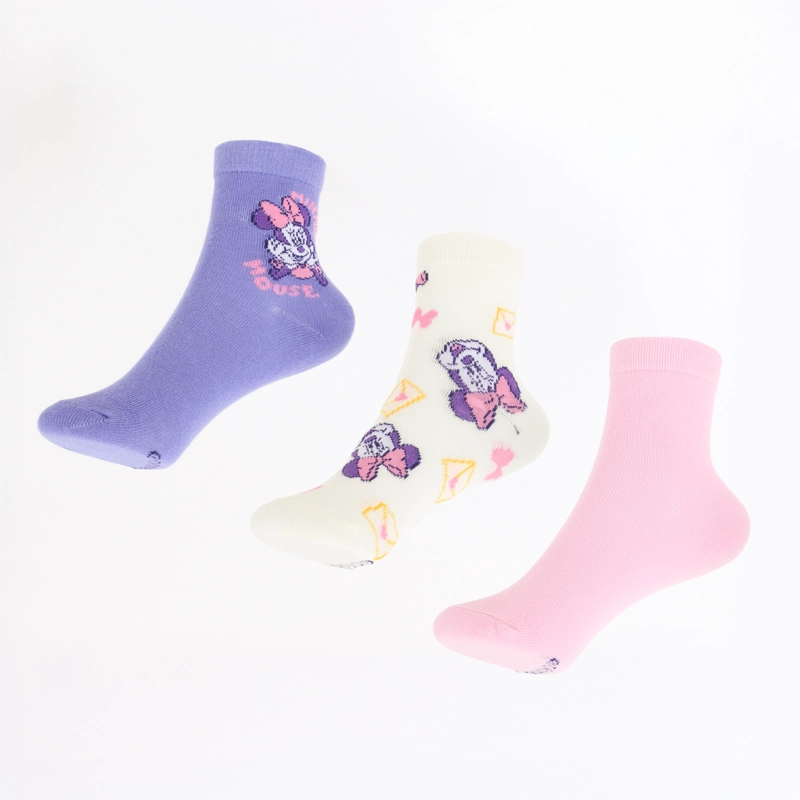 TRIPACK CALCETINES NIÑA MINNIE & DAISY BLANCO DISNEY - 1