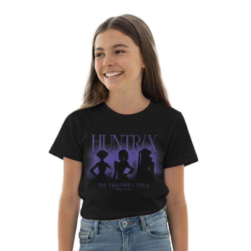 POLERA MANGA CORTA NIÑA HUNTR/X NEGRO KPOP DEMON HUNTERS - 1