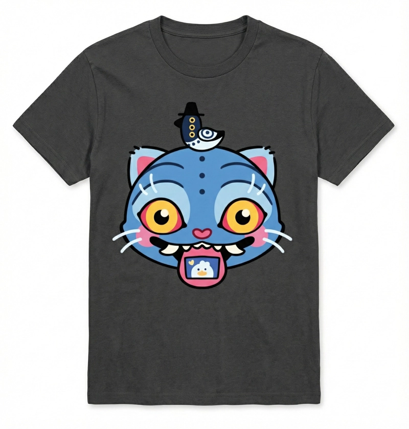 POLERA MANGA CORTA NIÑO DERPY GRIS KPOP DEMON HUNTERS - 2
