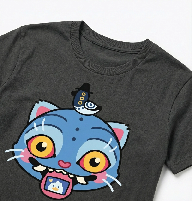 POLERA MANGA CORTA NIÑO DERPY GRIS KPOP DEMON HUNTERS - 4