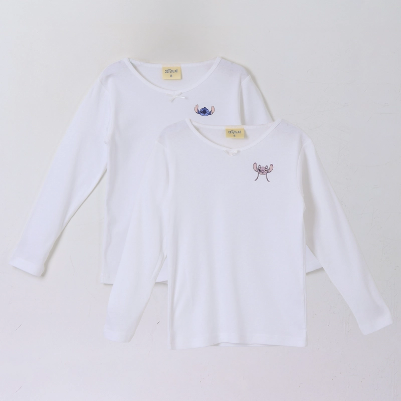 BIPACK CAMISETA NIÑA MANGA LARGA BLANCO LILO & STITCH - 1