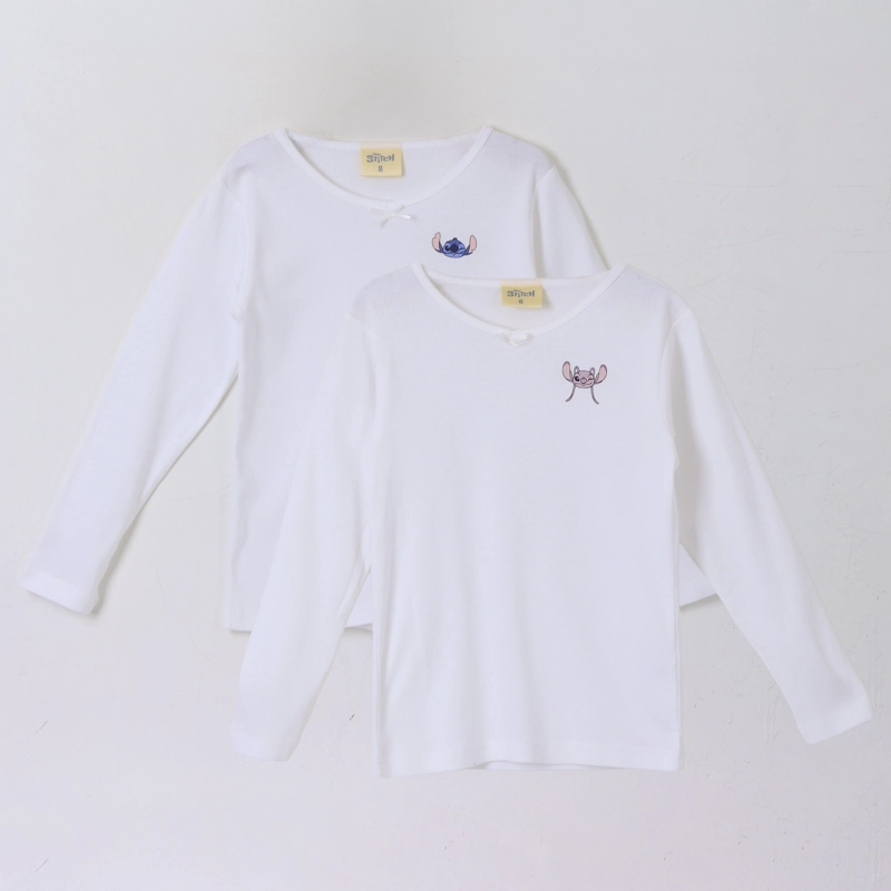 BIPACK CAMISETA NIÑA MANGA LARGA BLANCO LILO & STITCH - 1