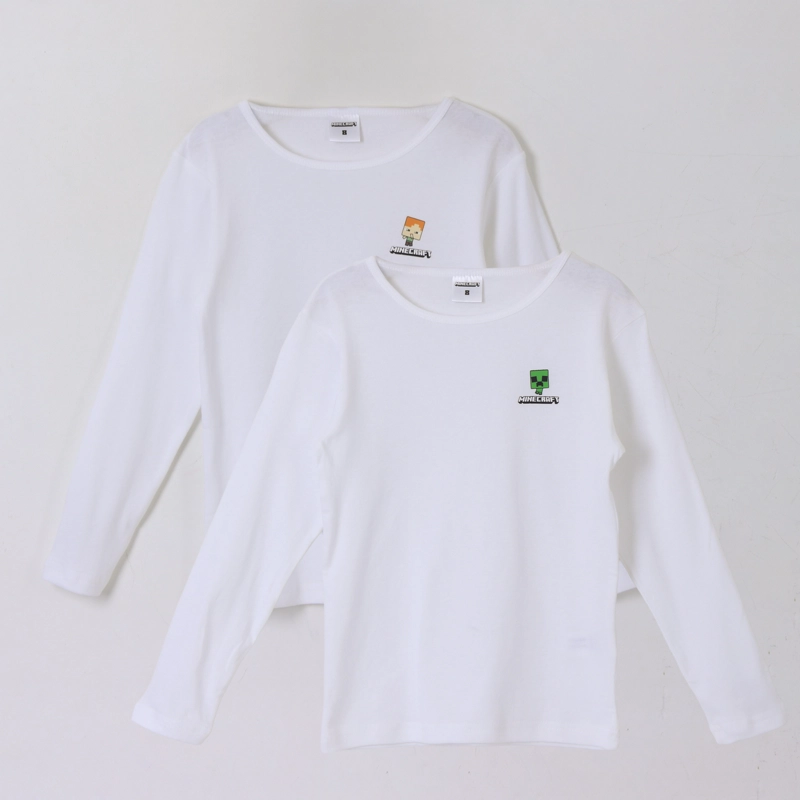 BIPACK CAMISETA NIÑO MANGA LARGA BLANCO MINECRAFT - 1