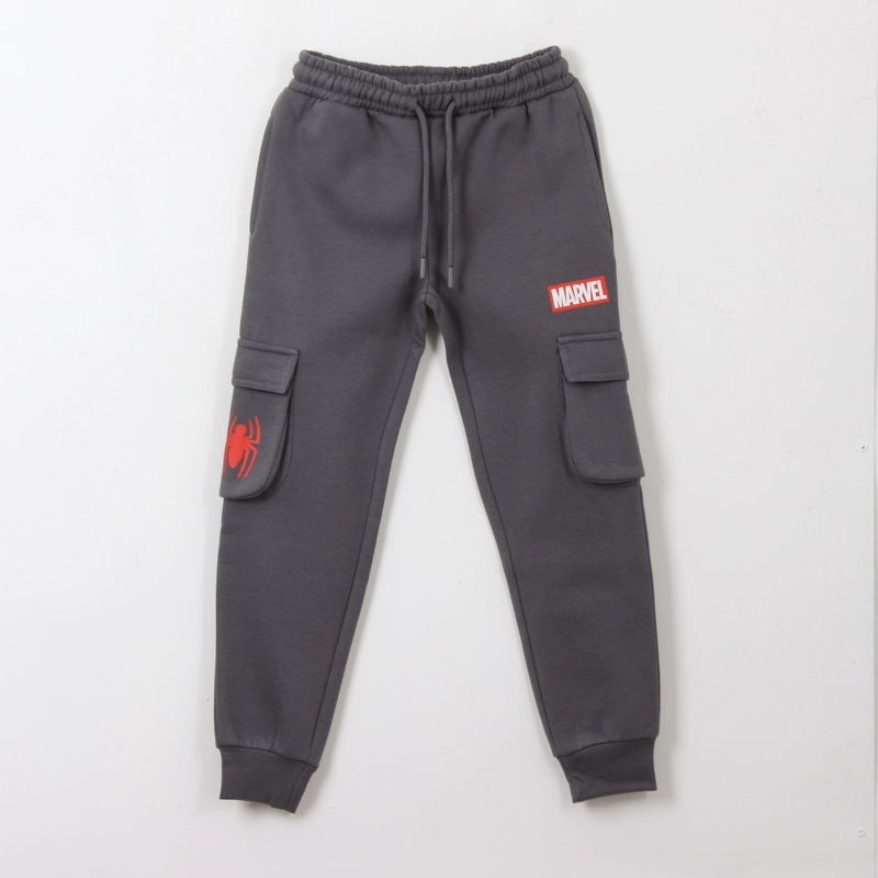 PANTALON DE BUZO NIÑO CARGO SPIDERMAN GRIS MARVEL - 1