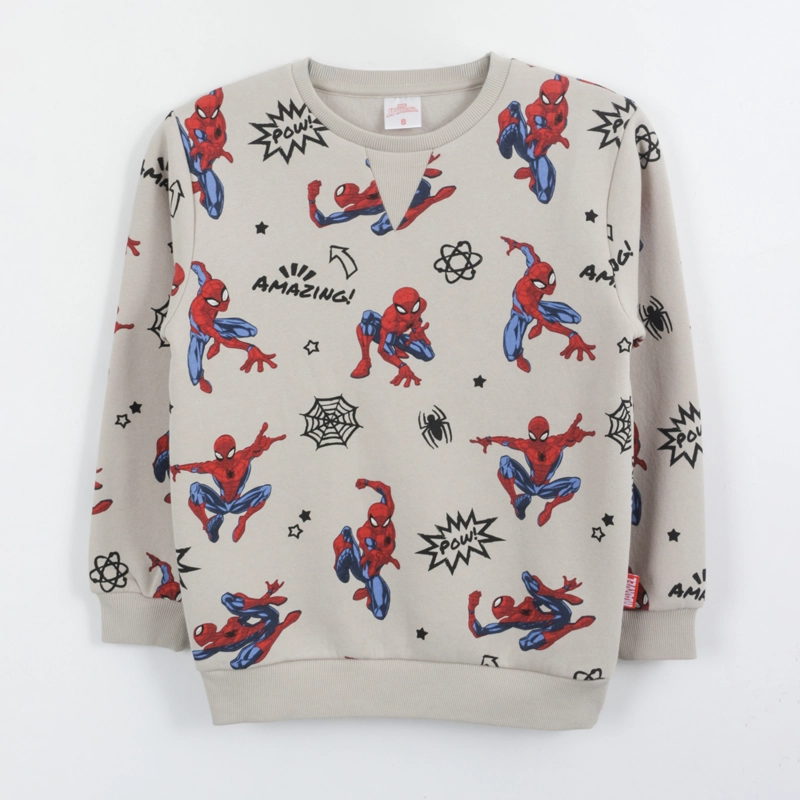 POLERON CERRADO NIÑO FULL PRINT SPIDERMAN BLANCO MARVEL - 1