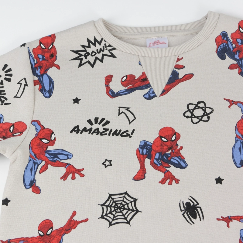 POLERON CERRADO NIÑO FULL PRINT SPIDERMAN BLANCO MARVEL - 3