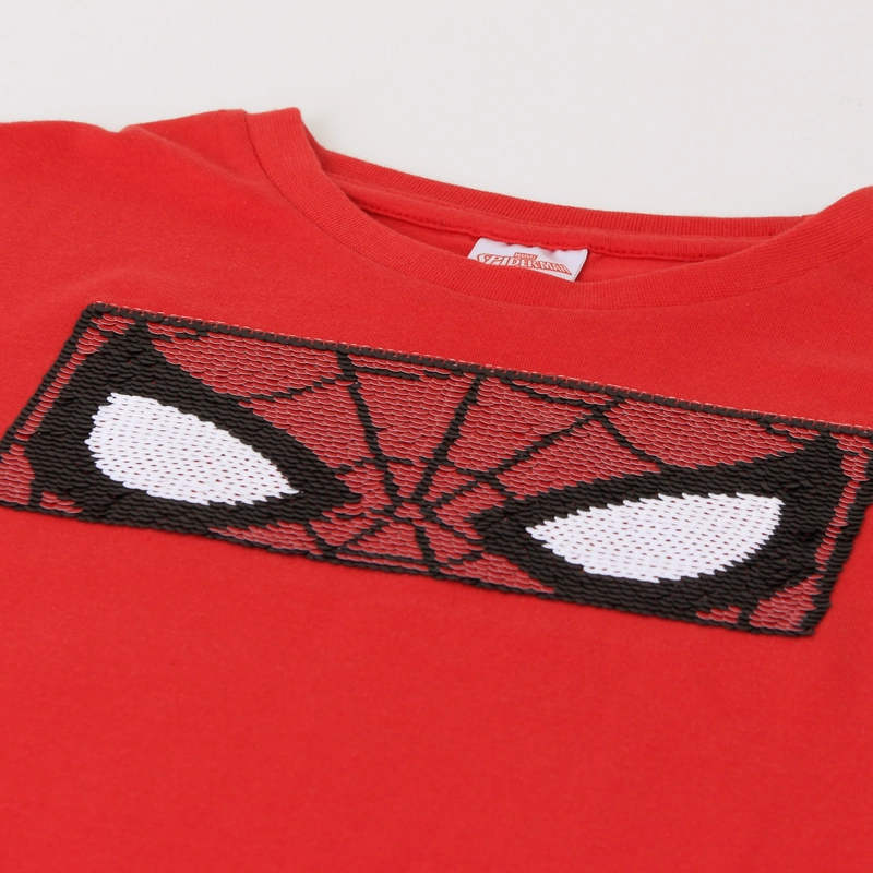 POLERA MANGA LARGA NIÑO LENTEJUELAS SPIDERMAN ROJO MARVEL - 3