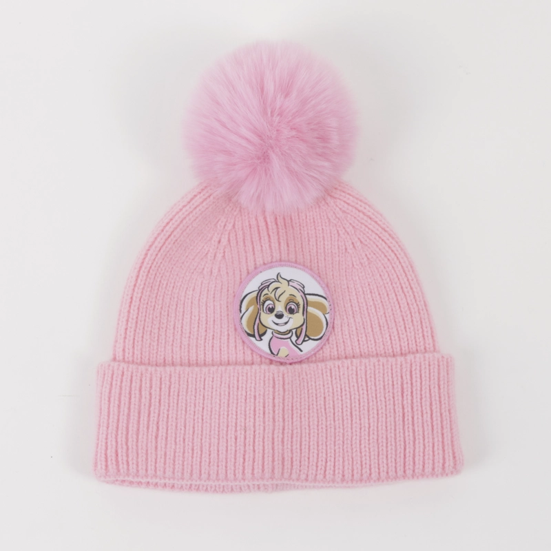 GORRO CON POMPON NIÑA SKYE ROSADO PAW PATROL - 1