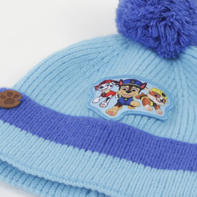 GORRO CON POMPON NIÑO CHASE MARSHAL & RUBBLE AZUL PAW PATROL - 3