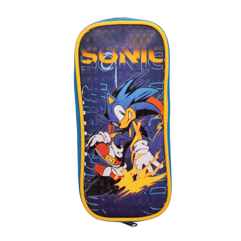 ESTUCHE ESCOLAR NIÑO OVER POWER AZUL SONIC - 1