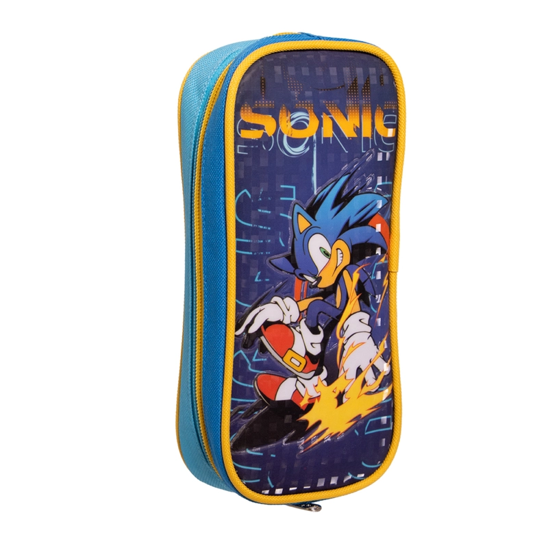 ESTUCHE ESCOLAR NIÑO OVER POWER AZUL SONIC - 2