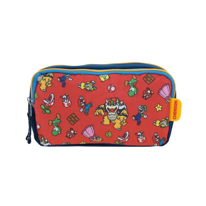 ESTUCHE ESCOLAR NIÑO PRINT PERSONAJES AZUL MARIO BROS - 1