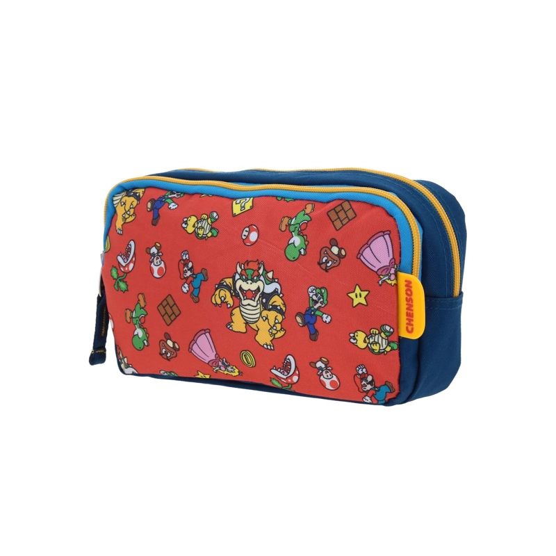 ESTUCHE ESCOLAR NIÑO PRINT PERSONAJES AZUL MARIO BROS - 2