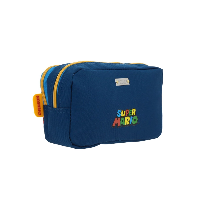 ESTUCHE ESCOLAR NIÑO PRINT PERSONAJES AZUL MARIO BROS - 3