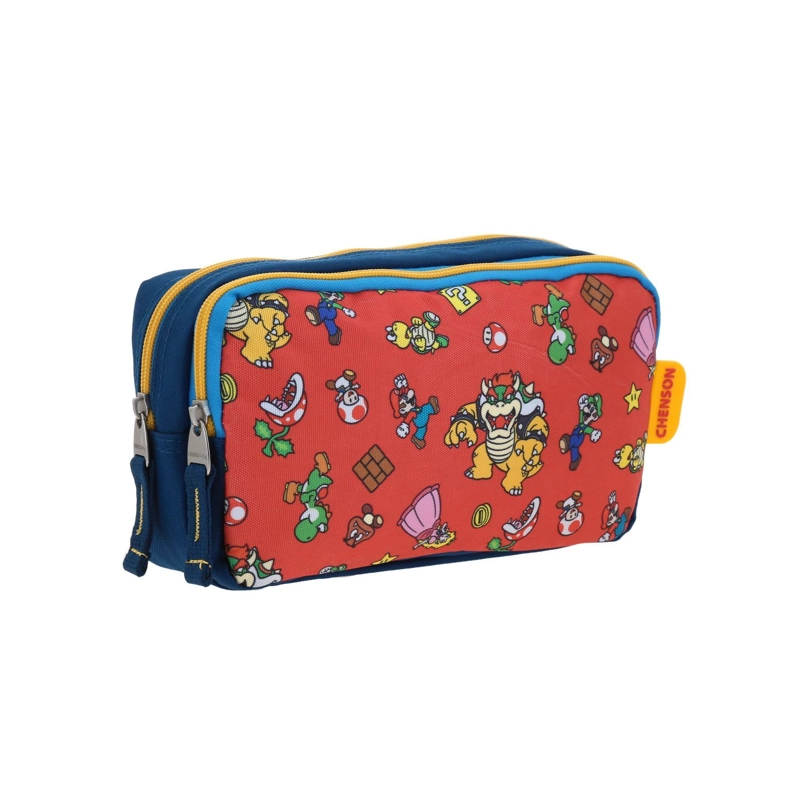 ESTUCHE ESCOLAR NIÑO PRINT PERSONAJES AZUL MARIO BROS - 6