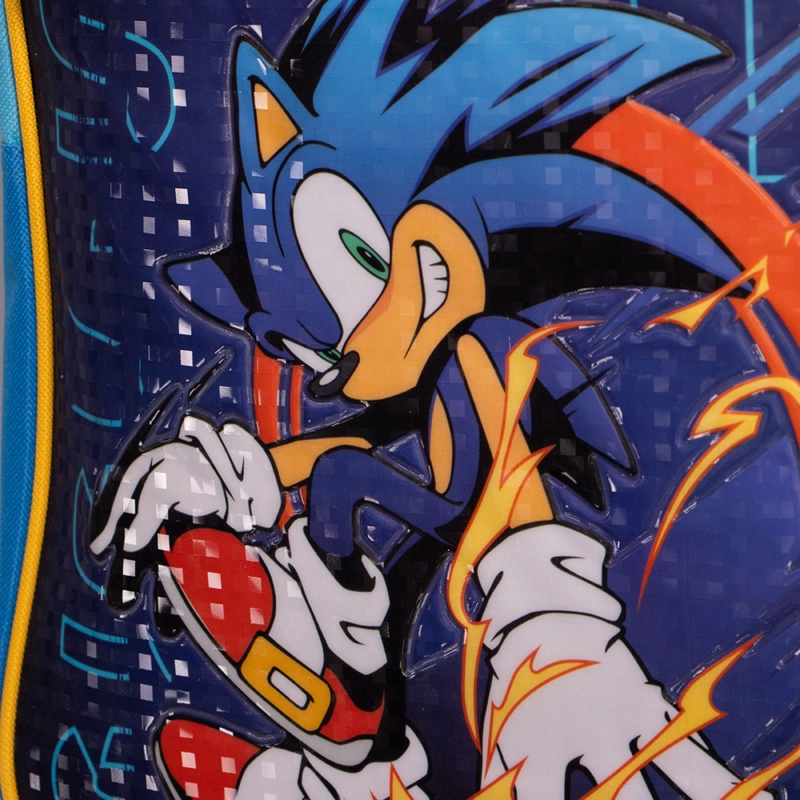 MOCHILA ESCOLAR NIÑO OVER POWER AZUL SONIC - 5